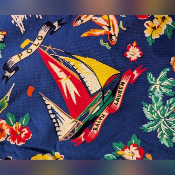 Polo Ralph Lauren Men's Blue tropical vacation Polo Bear sleep short Size L NWT - Picture 10 of 15